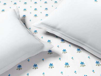 Innovations Hygro Cotton Double Quilt, 210 TC, Floral, White