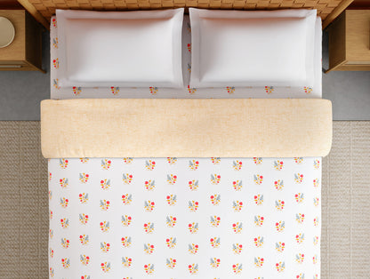 Innovations Hygro Cotton Double Quilt, 210 TC, Floral, White