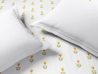 Innovations Hygro Cotton Double Quilt, 210 TC, Floral, White