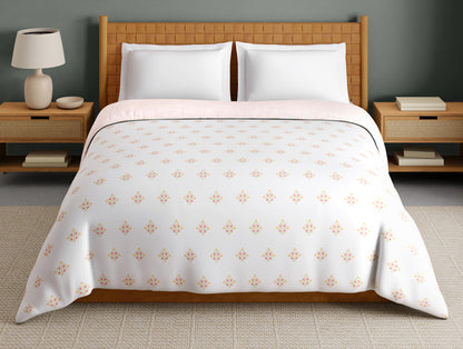 Innovations Hygro Cotton Double Quilt, 210 TC, Floral, White