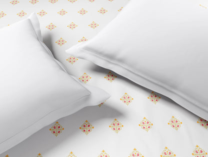 Innovations Hygro Cotton Double Quilt, 210 TC, Floral, White