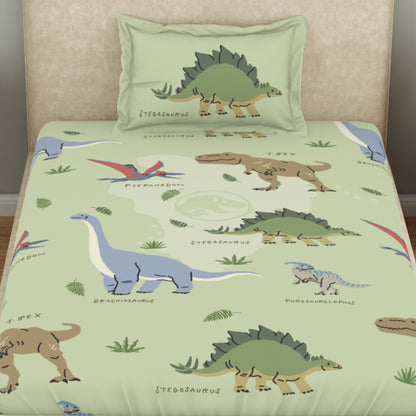 Kids 100% Cotton Bedsheets Single, 132 TC, Character, Light Green
