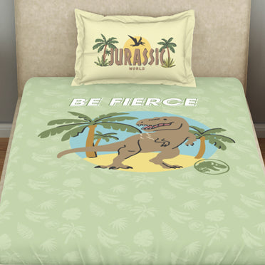 Kids 100% Cotton Bedsheets Single, 132 TC, Character, Light Green