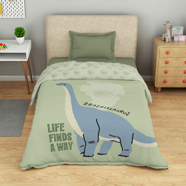 Kids 100% Cotton Single Quilt, 132 TC, Character, Light Green