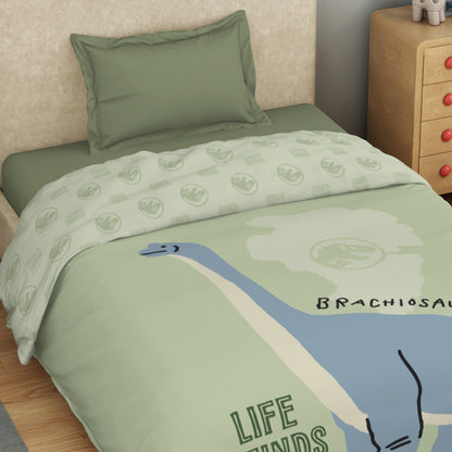 Kids 100% Cotton Single Quilt, 132 TC, Character, Light Green