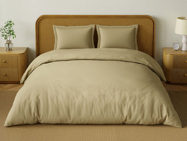 Organic Prewash 100% Organic Cotton Large Bedsheet, 180 TC, Solid, Light Brown