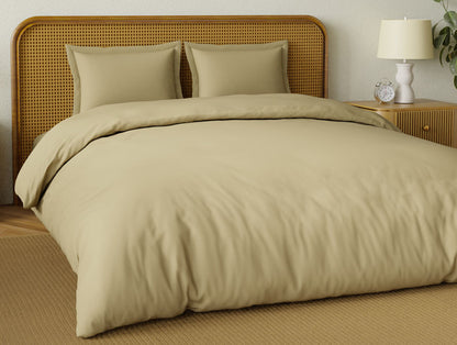 Organic Prewash 100% Organic Cotton Large Bedsheet, 180 TC, Solid, Light Brown