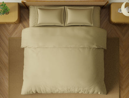 Organic Prewash 100% Organic Cotton Large Bedsheet, 180 TC, Solid, Light Brown