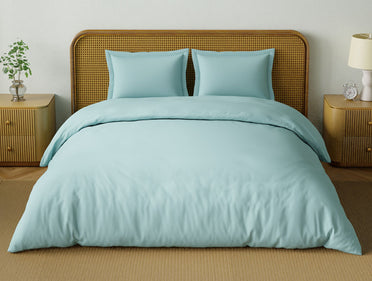 Organic Prewash 100% Organic Cotton Large Bedsheet, 180 TC, Solid, Light Blue