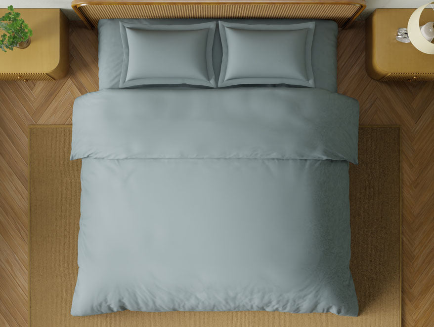 Organic Prewash 100% Organic Cotton Large Bedsheet, 180 TC, Solid, Grey