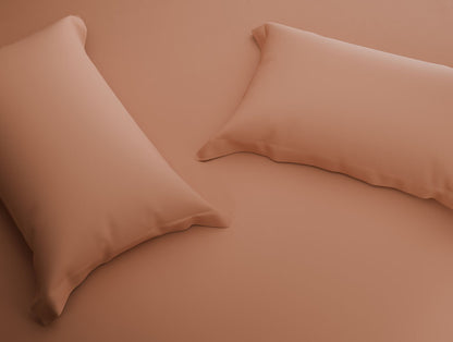 Organic Prewash 100% Organic Cotton Large Bedsheet, 180 TC, Solid, Light Orange