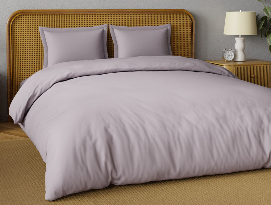 Organic Prewash 100% Organic Cotton Large Bedsheet, 180 TC, Solid, Light Violet