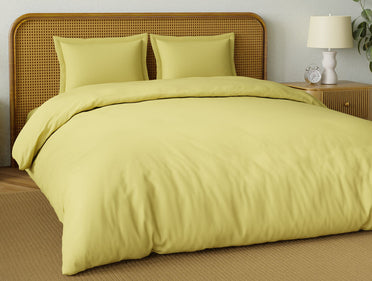 Organic Prewash 100% Organic Cotton Large Bedsheet, 180 TC, Solid, Light Yellow