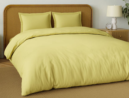 Organic Prewash 100% Organic Cotton Large Bedsheet, 180 TC, Solid, Light Yellow