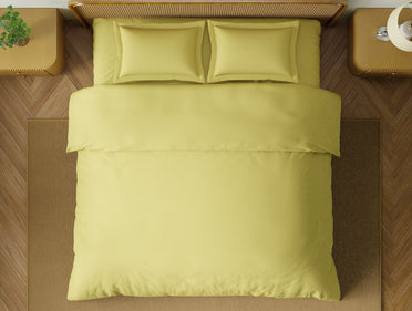 Organic Prewash 100% Organic Cotton Large Bedsheet, 180 TC, Solid, Light Yellow