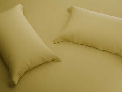 Organic Prewash 100% Organic Cotton Large Bedsheet, 180 TC, Solid, Light Yellow