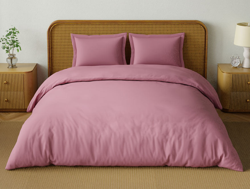Organic Prewash 100% Organic Cotton Large Bedsheet, 180 TC, Solid, Light Pink