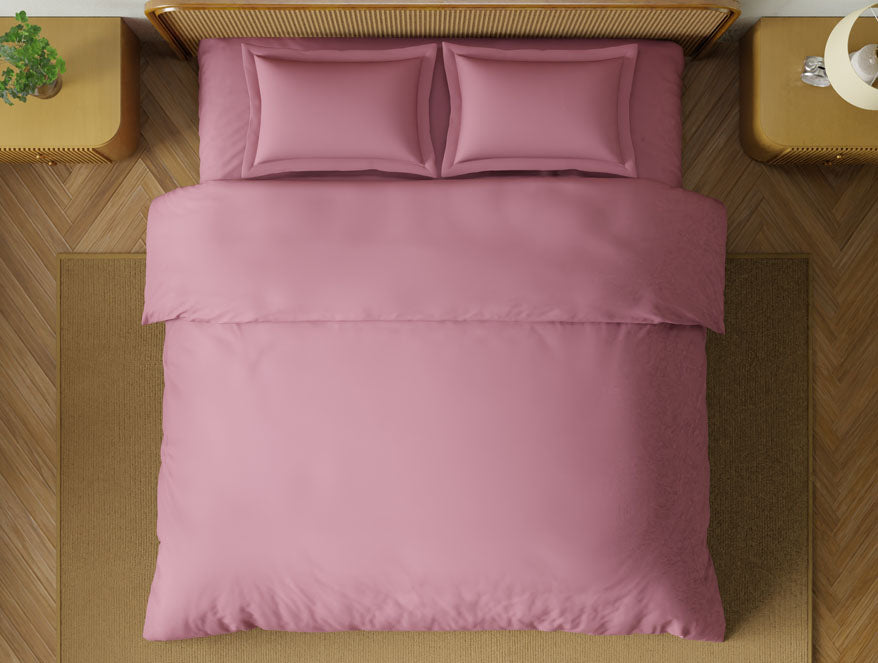 Organic Prewash 100% Organic Cotton Large Bedsheet, 180 TC, Solid, Light Pink