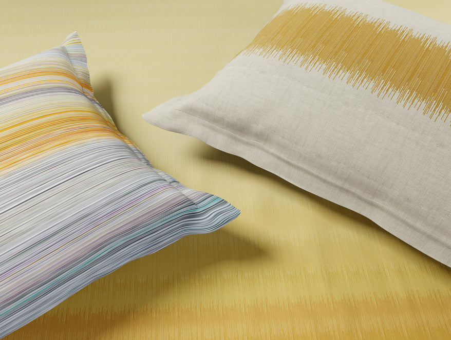 Luxury Loom Impressions 100% Egyptian Cotton Large Bedsheet, 350 TC, Geometric, Light Yellow