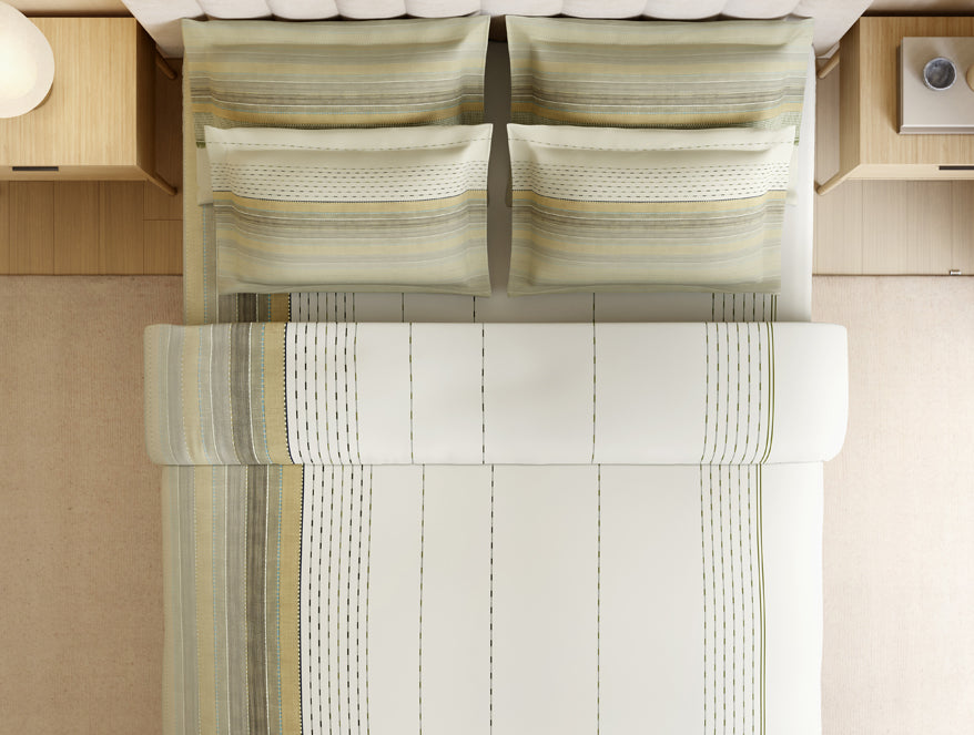 Luxury Loom Impressions 100% Egyptian Cotton Large Bedsheet, 350 TC, Geometric, Cream