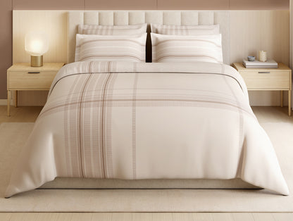 Luxury Loom Impressions 100% Egyptian Cotton Large Bedsheet, 350 TC, Geometric, Light Blush