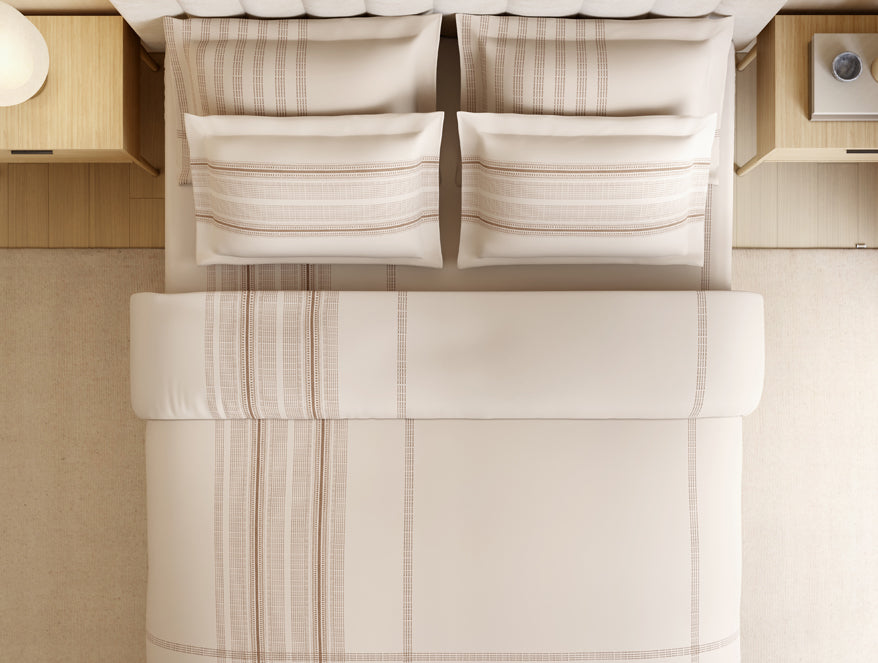 Luxury Loom Impressions 100% Egyptian Cotton Large Bedsheet, 350 TC, Geometric, Light Blush