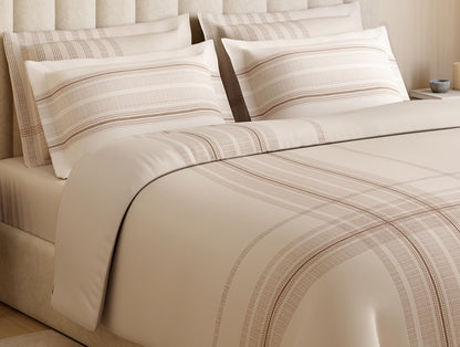 Luxury Loom Impressions 100% Egyptian Cotton Large Bedsheet, 350 TC, Geometric, Light Blush