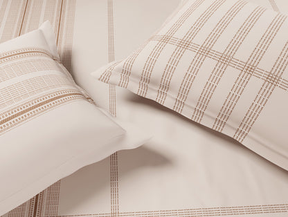 Luxury Loom Impressions 100% Egyptian Cotton Large Bedsheet, 350 TC, Geometric, Light Blush