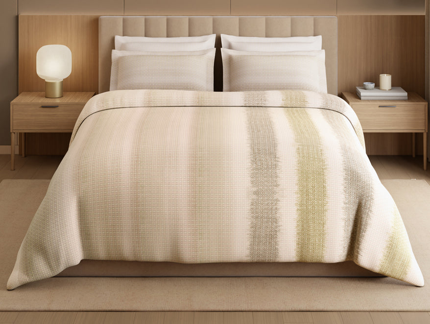 Luxury Loom Impressions 100% Egyptian Cotton Large Bedsheet, 350 TC, Geometric, Beige