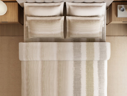 Luxury Loom Impressions 100% Egyptian Cotton Large Bedsheet, 350 TC, Geometric, Beige