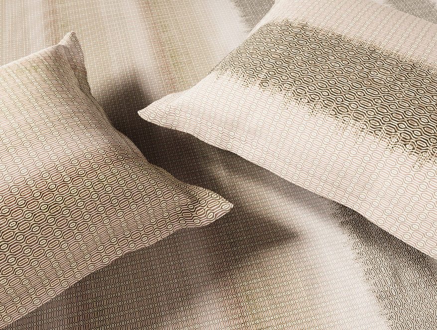 Luxury Loom Impressions 100% Egyptian Cotton Large Bedsheet, 350 TC, Geometric, Beige