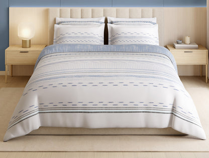 Luxury Loom Impressions 100% Egyptian Cotton Large Bedsheet, 350 TC, Geometric, Light Grey