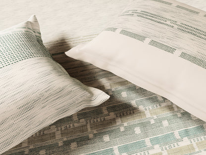 Luxury Loom Impressions 100% Egyptian Cotton Large Bedsheet, 350 TC, Geometric, Cream