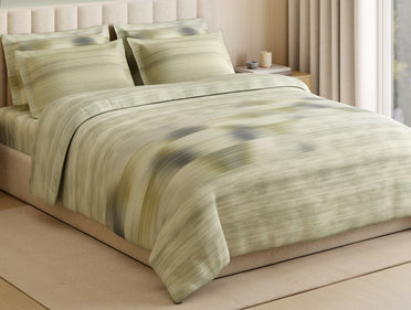Luxury Loom Impressions 100% Egyptian Cotton Large Bedsheet, 350 TC, Geometric, Light Green