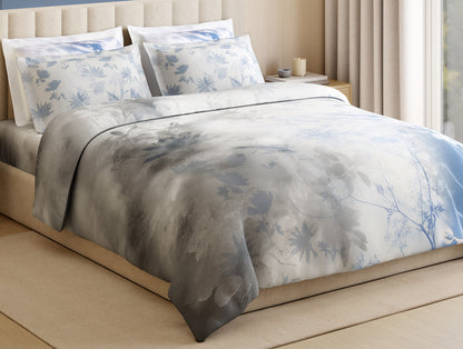 Luxury Alive 100% Cotton Large Bedsheet, 300 TC, Floral, White