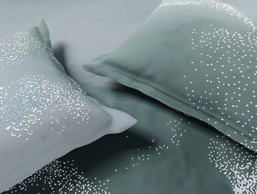 Luxury Alive 100% Cotton Large Bedsheet, 300 TC, Abstract, Light Teal