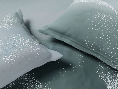 Luxury Alive 100% Cotton Large Bedsheet, 300 TC, Abstract, Light Teal