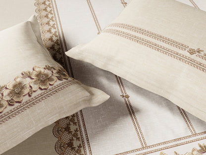 Luxury Alive 100% Cotton Large Bedsheet, 300 TC, Floral, White