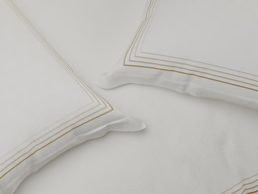 Luxury Aurora 100% Cotton Double Duvet Cover, 800 TC, Embroidered, Cream