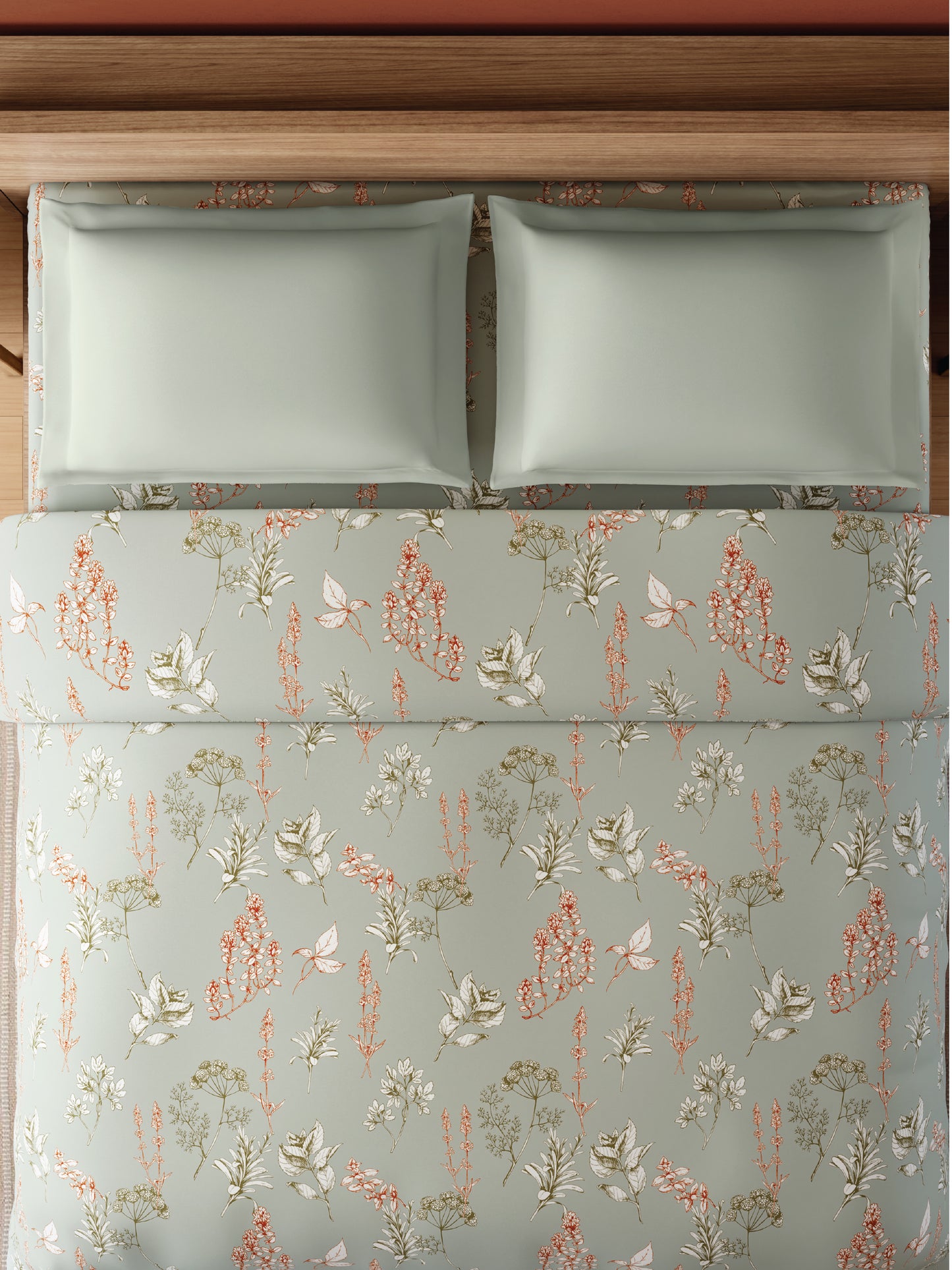 Zera Hygro Cotton 233 TC Percale Floral Print Double Quilt, Light Grey