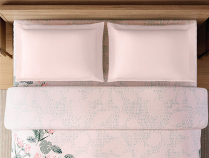 Zera Hygro Cotton 233 TC Percale Floral Print Double Quilt, Blush