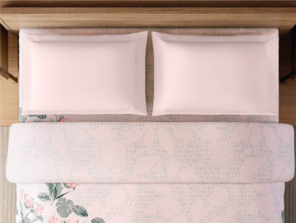 Zera Hygro Cotton 233 TC Percale Geometric Design Double Quilt, Light Grey