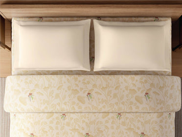 Zera Hygro Cotton 233 TC Percale Floral Print Double Quilt, Light Beige
