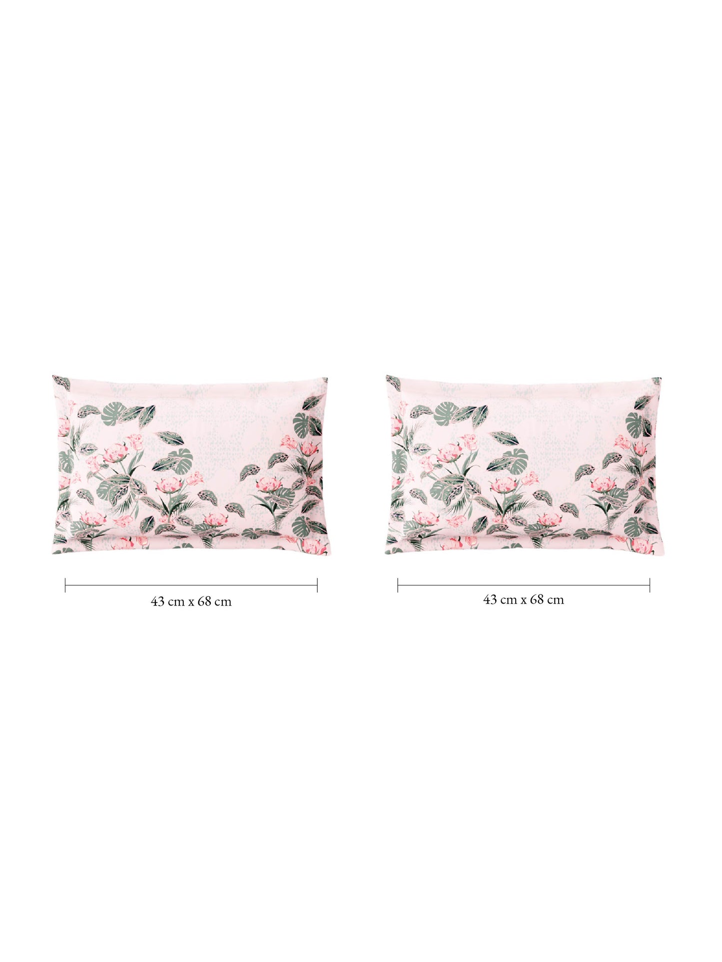 Zera Hygro Cotton 233 TC Percale Weave Floral Print Double Bedsheet and Quilt Set with 2 Pillow Covers, Blush