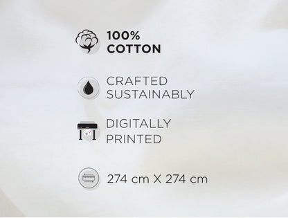Spaces Natures Abode 100% Cotton 180 TC Percale Floral Permium Large Bedsheet with 4 Pillow Covers, Light Coral