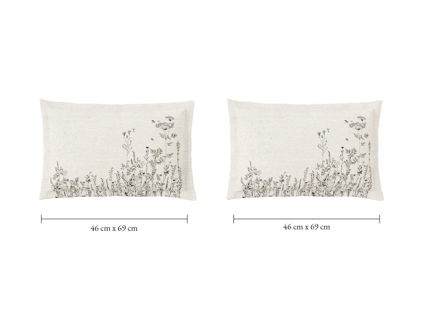 Spaces Natures Abode 100% Cotton 180 TC Percale Floral Permium Large Bedsheet with 4 Pillow Covers, Cream