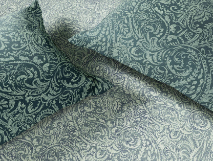Spaces Flora 100% Cotton 144 TC Percale Floral Large Bedsheet with 2 Pillow Covers, Ice
