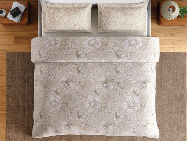 Spaces Flora 100% Cotton 144 TC Percale Floral Large Bedsheet with 2 Pillow Covers, Whisper Pink