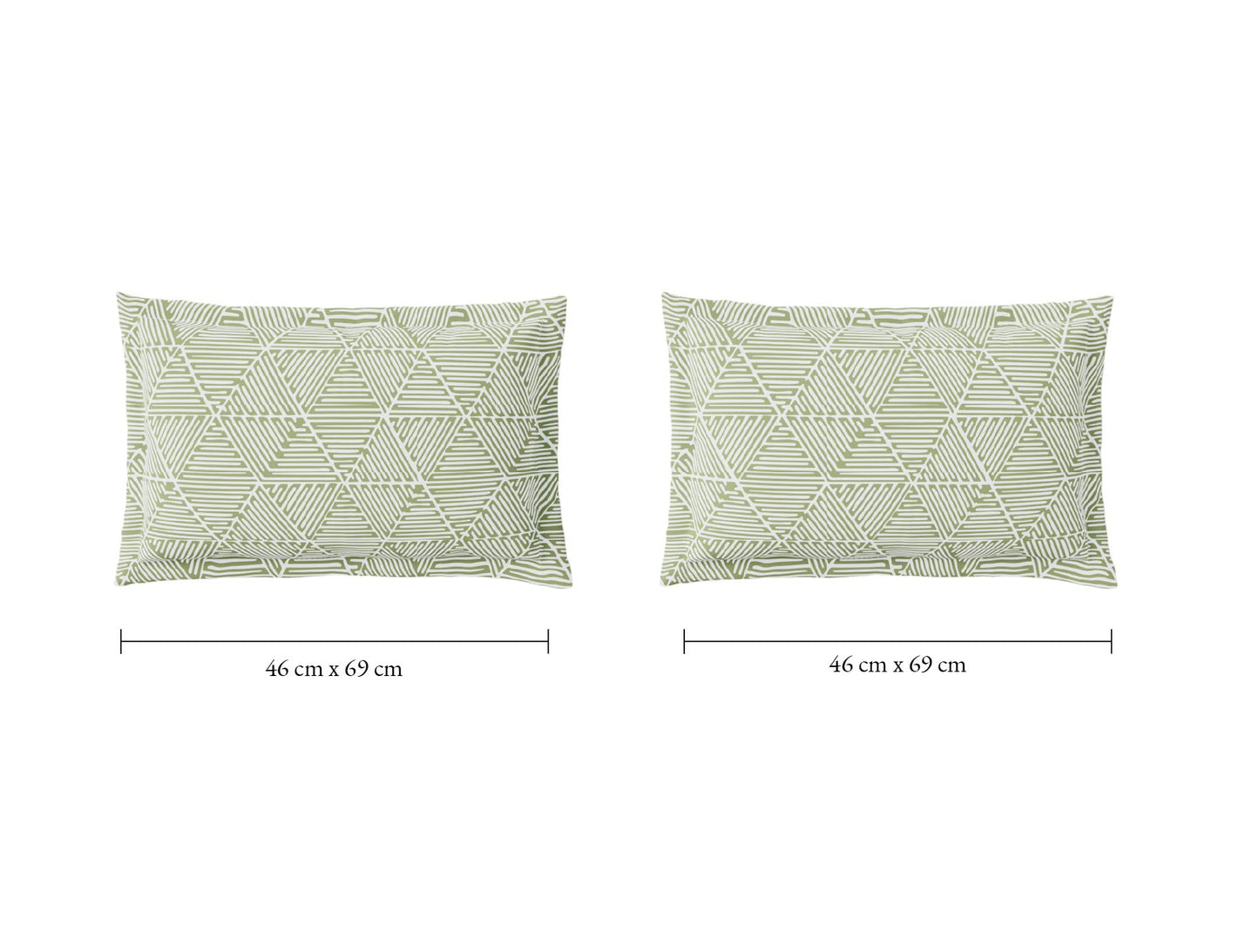 Spaces Flora 100% Cotton 144 TC Percale Floral Large Bedsheet with 2 Pillow Covers, Light Green
