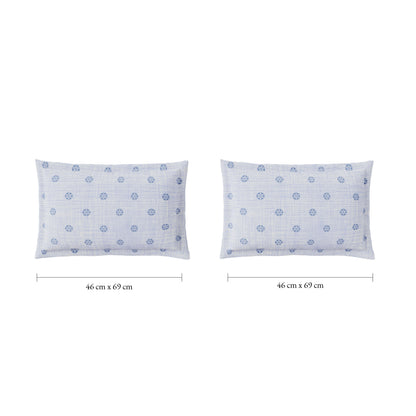 Spaces Flora 100% Cotton 144 TC Percale Ornate Double Bedsheet with 2 Pillow Covers, Orange